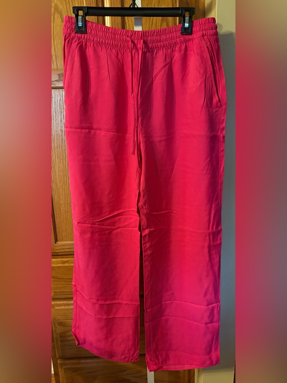 Pink Wide Leg Drawstring Pants